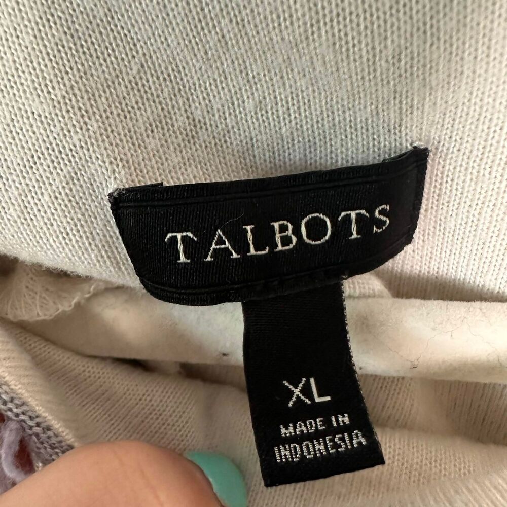 Talbots Metallic Eyelash Striped Back-Zip Classic Prep Coastal Chic (Size XL) - Picture 4 of 7
